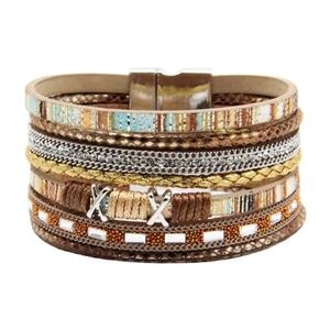 NWT Multi-Strand Bracelet with Earthy Brown and Gold Accents – Stylish Boho